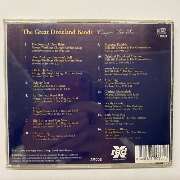 The Great Dixieland Bands [Compact Disc 1] by Various Artists (CD, 2000, Rajon) - Picture 3 of 3